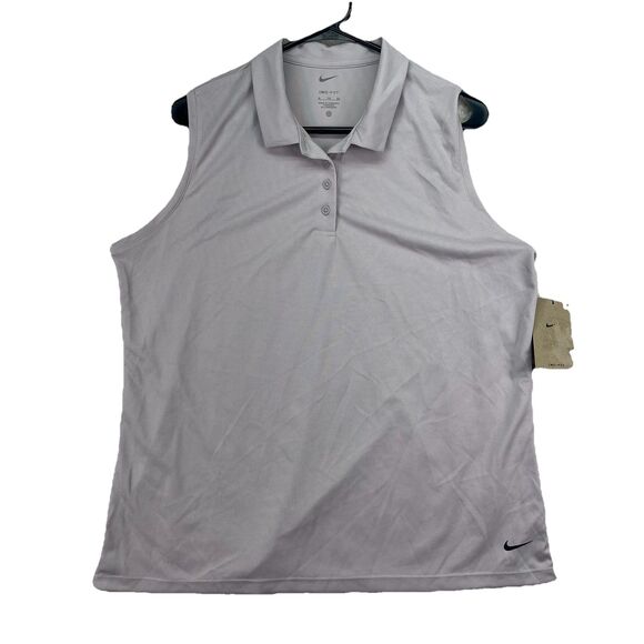 Small  New Nike Women's Platinum Violet Victory Sleeveless Polo MSRP:$52.00 - Picture 1 of 5